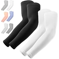 Manchons De Bras Compression UV - Homme & Femme - Rafraîchissants, Anti-transpiration - Taille L - Rouge