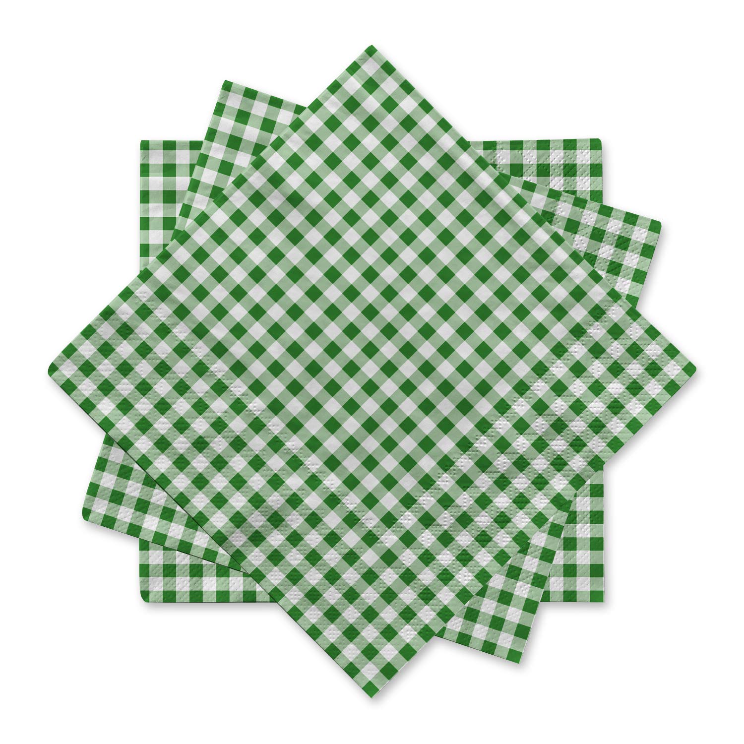 Photo 1 of Gatherfun Disposable Napkins Paper, Green Plaid for Saint Patrick's Day Party (3-Ply, pack of 50)