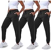 Common Stitch 3 Pack Sweatpants Women, Comfortable Womens Sweatpants, Fleece Womens Elastic Cuff Joggers (Available in Plus)