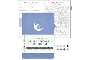 SIMSIMY Mental Health Journal, 91-Day Self Care Journal for Women Men, Guided Anxiety & Stress Relief Journal with Mood Tracker, Cognitive Behavioral Therapy Journaling with Mental Health Coloring Pages & Dream Log