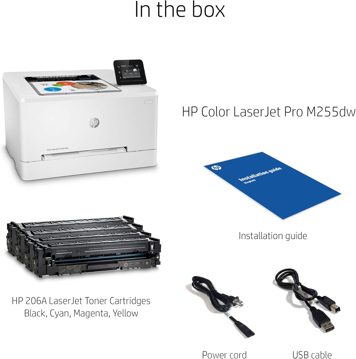 HP Color LaserJet Pro M255dw Wireless Laser Printer, Remote Mobile Print, Duplex Printing, Works with Alexa (7KW64A): Electronics