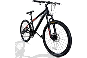 CYBIC Mountain Bike, 24/26/27.5 inch Outdoor Cycling Bike, 21-Speed Disc,High Carbon Steel/Lightweight Aluminum Frame,Front Suspension for Youth/Adult Mens Womens Trail Commuter City Bicycles
