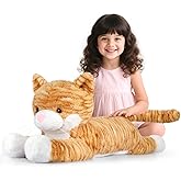 SuzziPals Giant Cat Plush 30", Jumbo Soft Orange Cat Stuffed Animal, Giant Plush Toys Hugging Pillow for Stress Relief & Sleep Aid, Huge Cuddly Cats Plushies Gift for Kids Adults