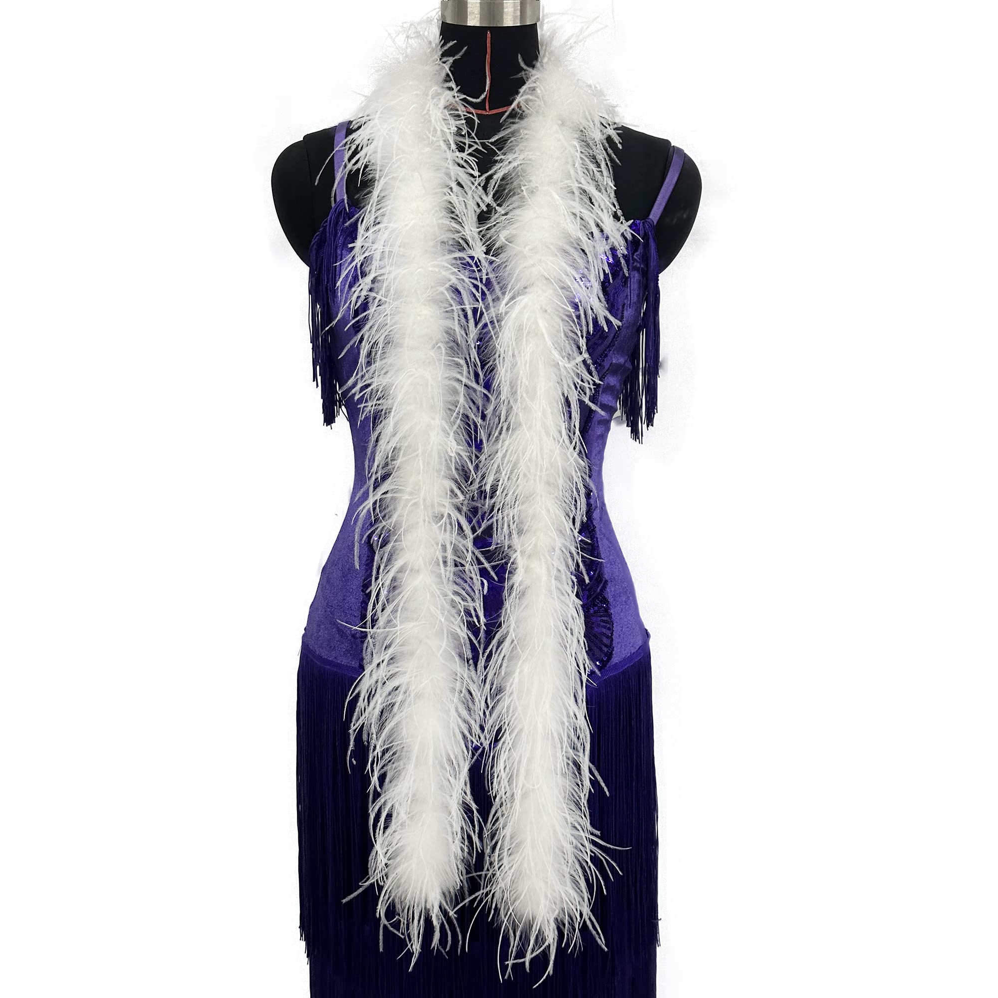 Photo 1 of 2 Yards 30g Fluffy Marabou Ostrich Feather Trim for DIY Craft Sewing Trim Home Wedding Party Decoration-White