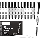 GC QUILL Liquid Rollerball Pens, Pack of 24, 0.5mm Black Liquid Ink Pens for Bullet Journaling, Fine Point Rollerball, Office Supplies for Writing, Taking Notes & Sketching BK24