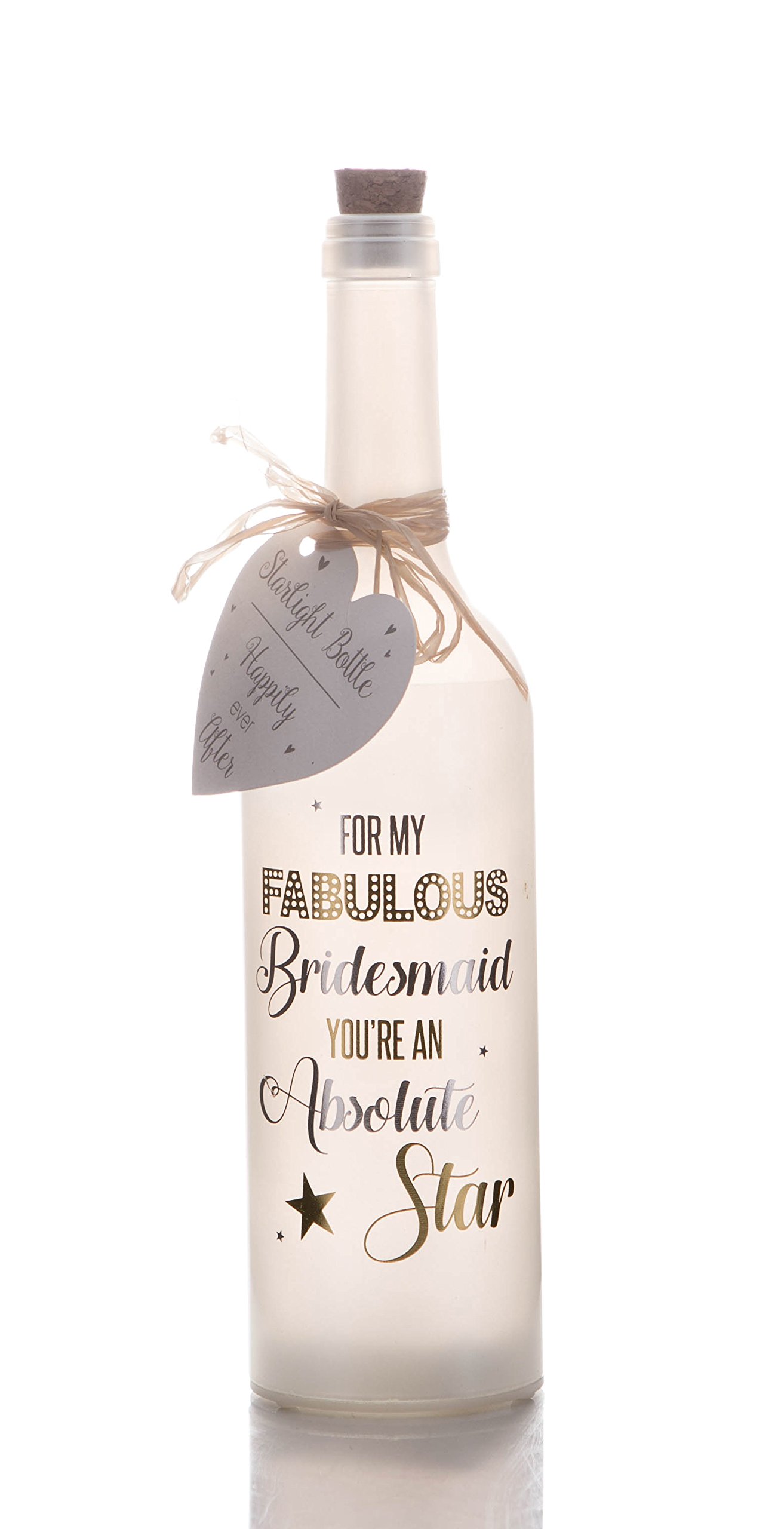 Boxer Gifts SB1131 Light-Up Starlight Bottle | Beautiful Homeware Gift for a Bridesmaid | Complete with Message Tag