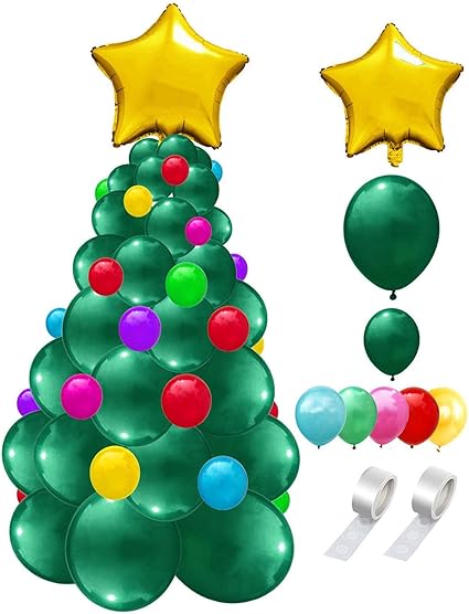 Amazon Co Jp バルーンツリーキット クリスマスバルーンデコレーションキット クリスマスツリーアルミバルーン クリスマスツリー風船 デコレーショ 学園祭 文化祭 小道具 ホームデコレーション用小物 ホーム キッチン