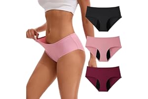 OEIOEI Womens Period Underwear Heavy Flow Fresh Menstrual Postpartum Hipster Panties 3 Pack