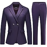 TRONSTORE Women's Plaid Suit 2 Piece Set Work Dresses Blazer Pants Suiting for Women Office Outfits