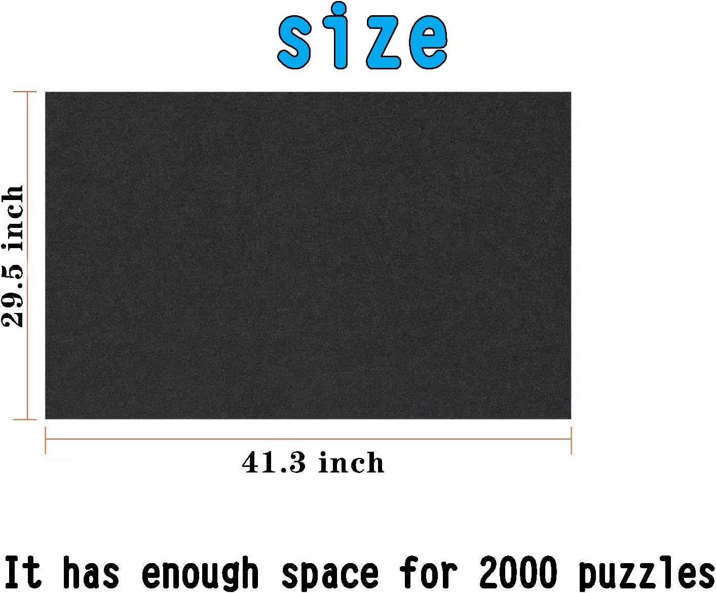 Puzzle Mat Roll Up - 1000 Pieces and 1500 Pieces - 41" x 29" Felt Mat Saver Large Puzzles Board for Adults Kids, Storage and Transport Premium Pump Puzzle Glue Puzzles Felt Mat Inflatable Tube(Black): Toys & Games