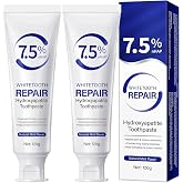 Fluoride Free 7.5% Hydroxyapatite Toothpaste, (2pcs) Nano Hydroxyapatite Toothpaste for Remineralizing Enamel, Sensitive Teeth, Tooth Strengthening, Fresh Mint, Daily Use for Oral Care