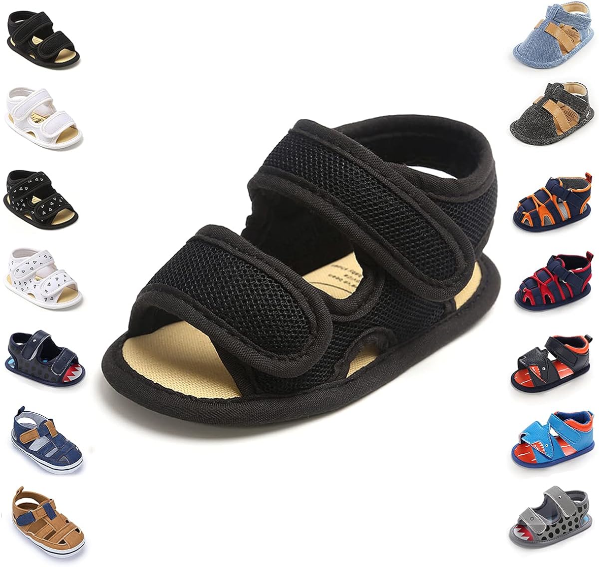  | Sawimlgy Baby Boys Girls 2 Straps Summer Dress Sandals Infant Shoes Soft Sole Breathable First Walker Newborn Shoes | Sandals