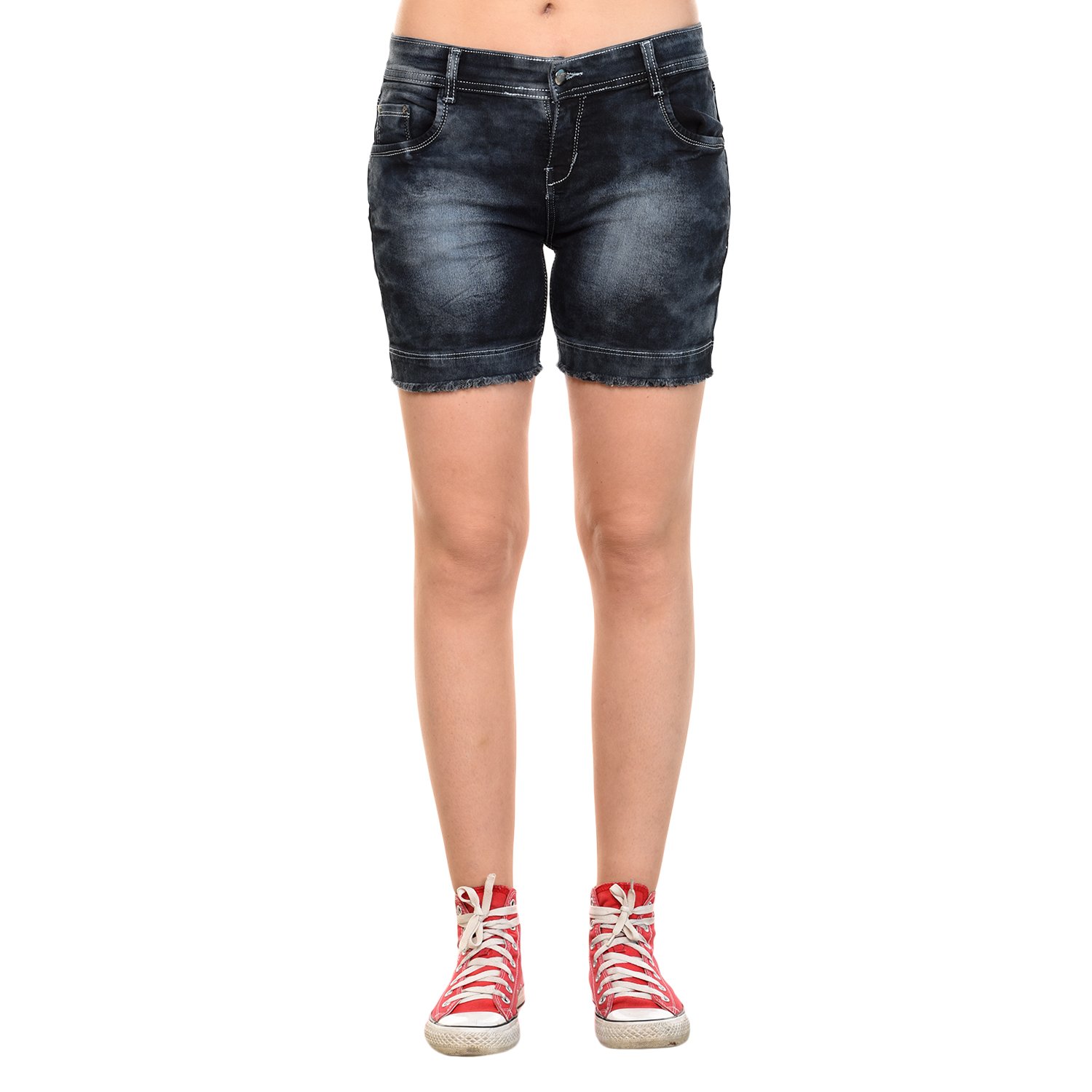 fourgee womens denim shorts (cloud wash)