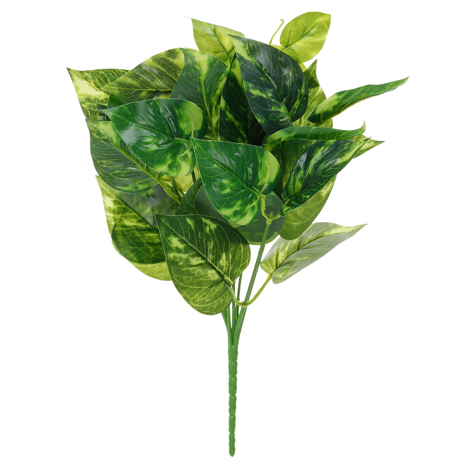 PATIKIL Artificial Greenery Plants, 7 Bundles Green Plant with Scindapsus Leaf Leaves Grass Stems for Home Wedding Garden Office Decoration Party Table Backyard Indoor, Green