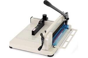 YHAOFU 12 Inch Heavy Duty Paper Cutter,Guillotine Paper Cutter Heavy Duty for A4 Paper,Stack Paper Trimmer 400 Sheet Capacity,White A4 Guillotina para Papel for Office Home School.