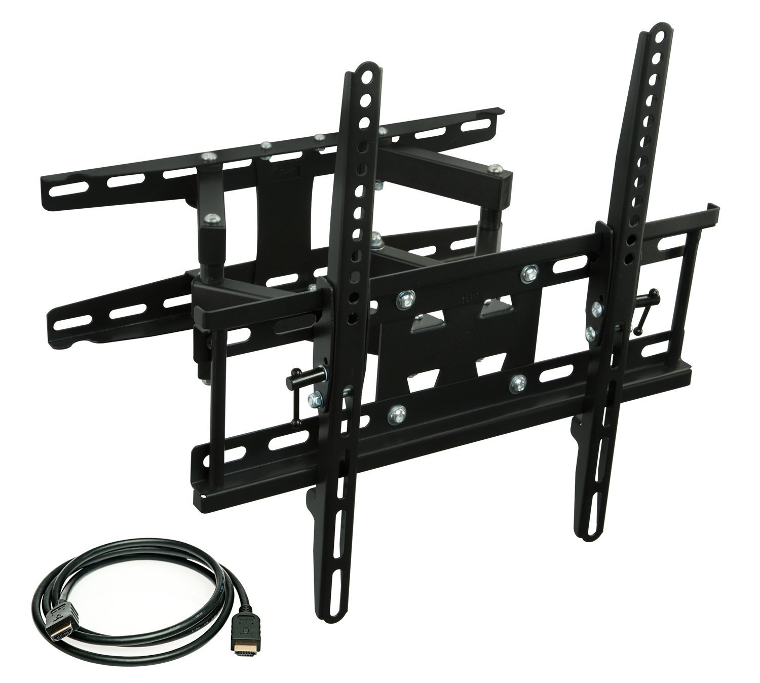 TV Wall Mount Articulating Corner Bracket Stable Dual Arm Full Motion