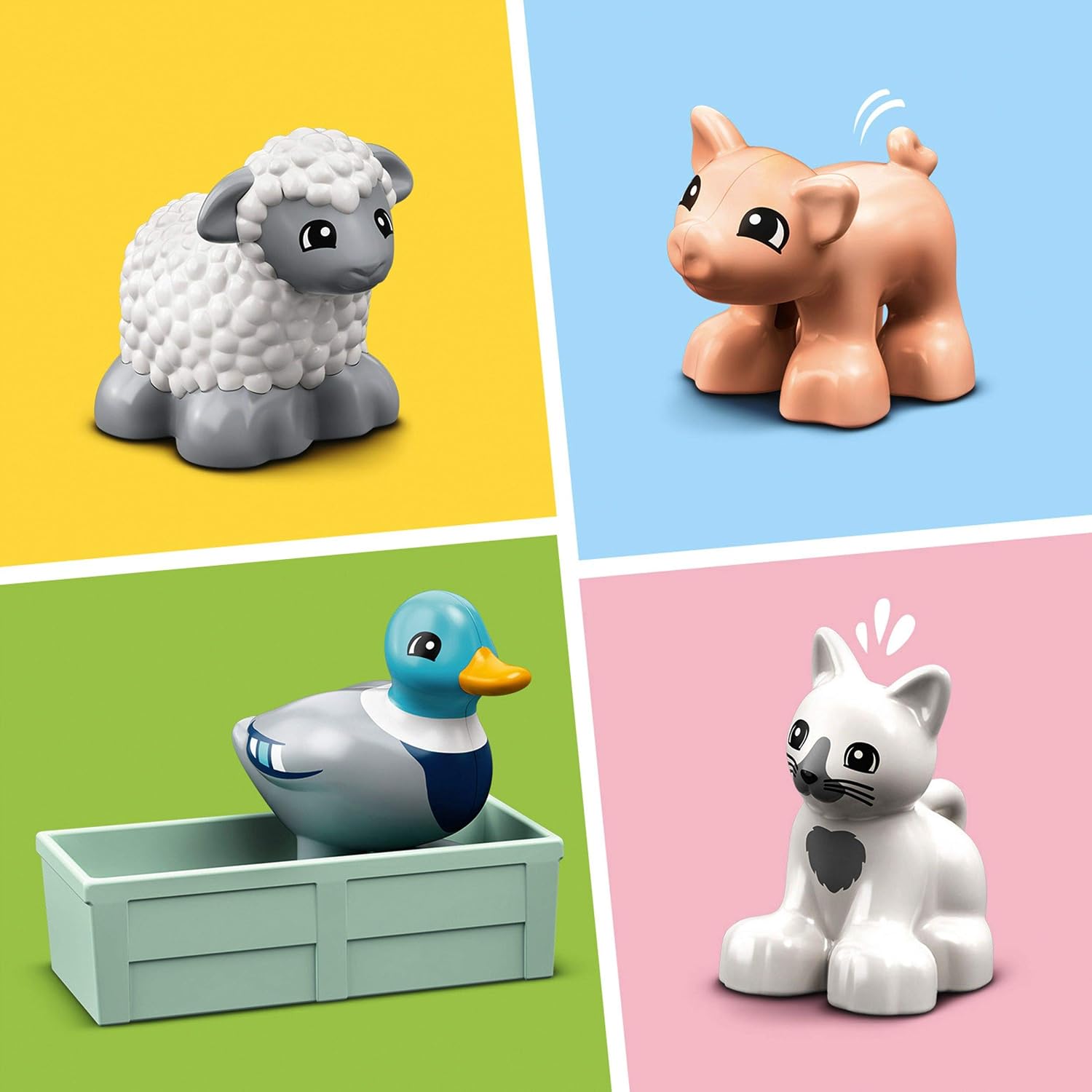 LEGO 10949 DUPLO Town Farm Animal Care Toy Toddlers, Girls And Boys 2 Plus Years Old With Duck, Pig, Sheep & Cat Figures - Image 4