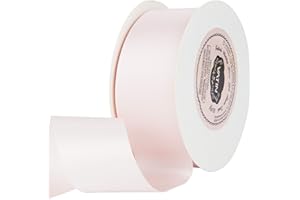 VATIN 1-1/2" Wide Double Faced Polyester Blush Pink Satin Ribbon Continuous Ribbon- 25 Yard, Perfect for Wedding, Gift Wrapping, Bow Making & Other Projects