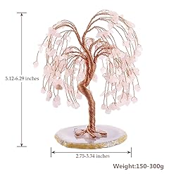 Jovivi Natural Rose Quartz Crystal Tree Tumbled