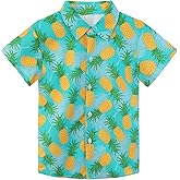XiaoMoSha Hawaiian Shirts for Boys Button Down Shirt Short Sleeve Shirts Girls Hawaiian Shirt Summer Beach Tops for Kids