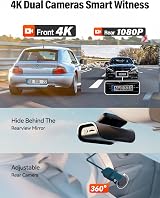 IIWEY EY02 4K Dash Cam Front Rear 5GHz WiFi Dual 64GB Card Included view 2