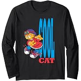 Garfield Cool Cat Retro 90's Cartoon Cat Long Sleeve T-Shirt
