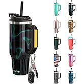 Frost Buddy Thicc Buddy - 40 oz Stainless Steel Vacuum Insulated Tumbler with Lid and Straw for Water - Travel Mug Cupholder Friendly - Gifts for Women Men Him Her (Northern Lights)