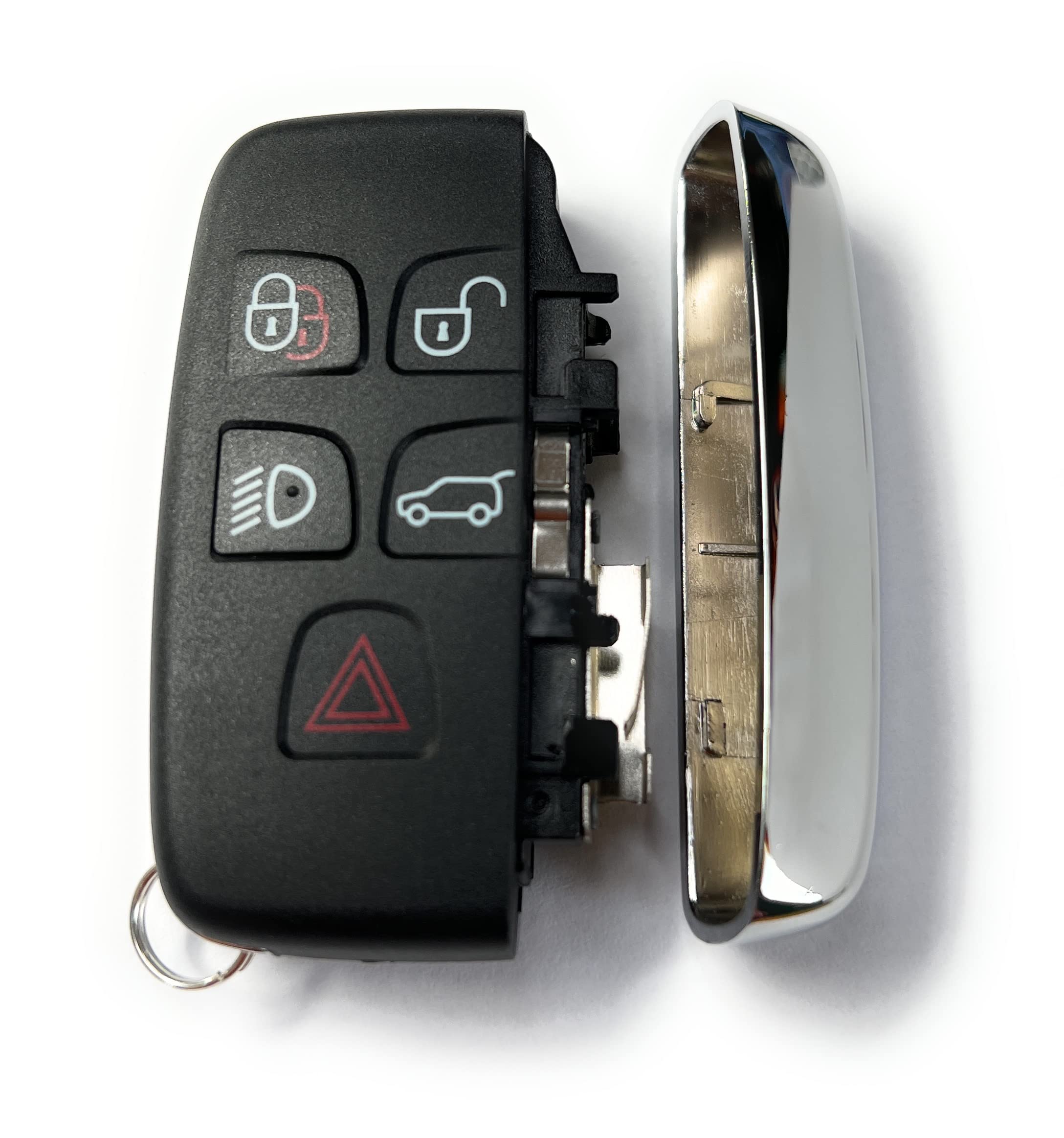 Automobile Locksmith Remote Car Key 5 button Case Shell Cover Black compatible for Land Rover Jaguar