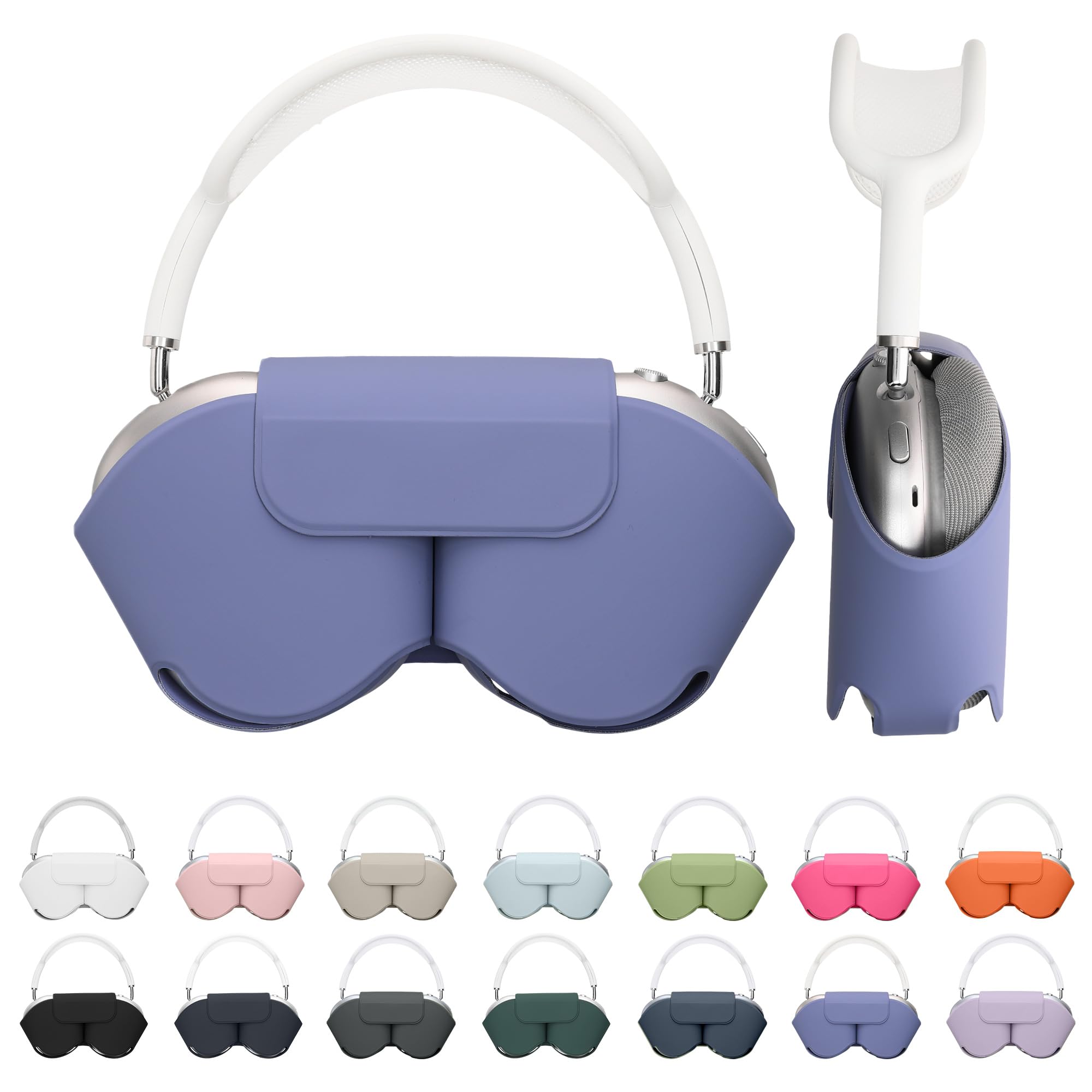 kwmobile Cover for Apple AirPods Max/AirPods Max 2 Case - Sleep Mode Compatibility - Polyester Case for Headphones - Lavender — image 1