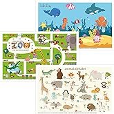 Babebay Disposable Stick-On Placemats for Baby, 40 Pack, 3 Animal Designs | Sticky Baby Table Mats, Cleaner Eating Surface, 3 Fun Animal Designs, for Babies &amp; Toddlers, Restaurants &amp; or on the go