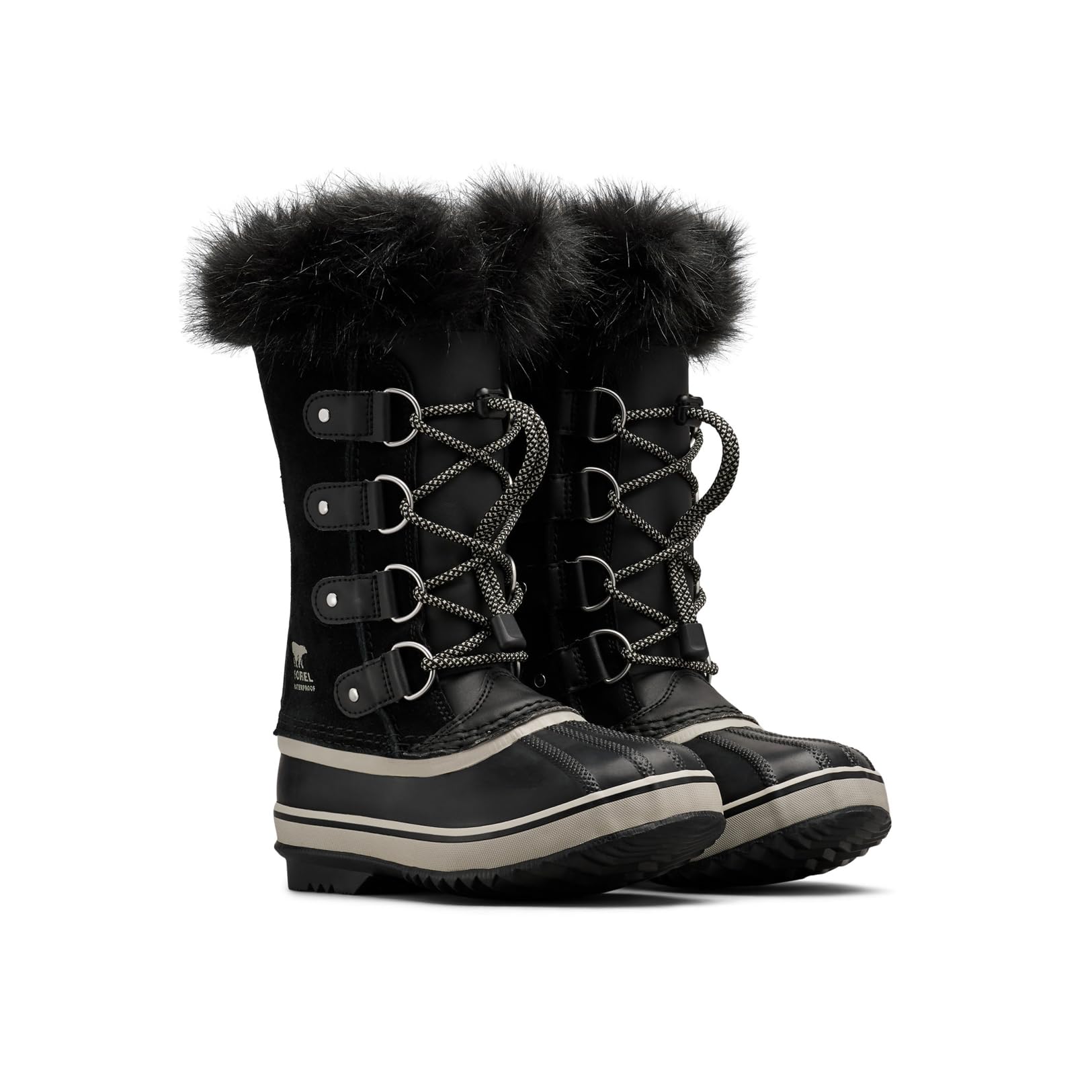 SOREL Children's Joan of Arctic Waterproof Boot - Black, Dove - 6 Image SOREL Children's Joan of Arctic Waterproof Boot - Black, Dove - 6 Image