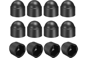 uxcell 12Pcs Hex Nut Cover, M12x18x23mm Plastic Dome Nut Protection Cap Hex Screws Bolt Covers for Indoor Outdoor Furniture A