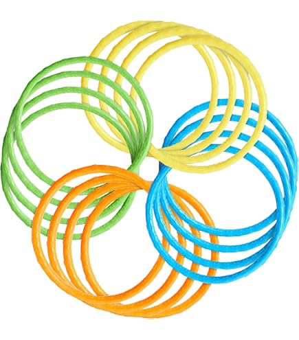 SunSplash Dive Rings Pool Game Set - 4 Colored Weighted Rings For Fun Swimming & Diving Activities