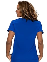 floralhue Scrub Tops for Women, Curved V-Neck Scrub