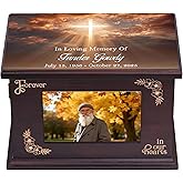 Custom Urns for Human Ashes Adult Male Female Personalized Wooden Urns for Men Women Decorative Funeral Memorial Urns Angel Wing Cross Pattern (Cross)