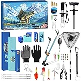 Fishing Advent Calendar 2025, 24 Days of Christmas Countdown Fishing Accessories, Advent Holiday Angling Rod Holder Lip Gripper Hook Tier For Boys Husband Men Adults Teens Fisherman Him