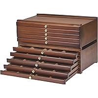 MEEDEN 10-Drawer Art Supply Storage Box - Large Capacity Multi-Function Beech-Wood Pencil Box with Drawer & Compartments for 