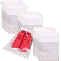 24 Pack Portable Shoe Bags for Travel Large Shoes Pouch Storage Organizer Clear Window with Drawstring for Men and Women…