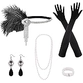 PLULON 1920s Flapper Great Gatsby Accessories Set Fashion Roaring 20's Theme Set