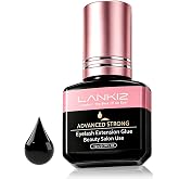 LANKIZ Professional Lash Extension Glue, 1 Sec Dry, 6 Week Hold, Salon Only | 10mL, Low-Fume Black Adhesive, T&Uuml;V &amp; SGS Tested for Sensitive Eyes, for Classic Volume &amp; Hybrid Lash Extensions, Pro Use Only