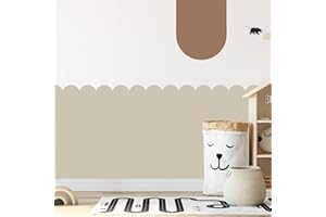 SHYJSHYJ Modern Boho Arch and Scalloped Border Wall Stencils for Painting Large Pattern on Wall, Reusable Decorative Scallop Wall Border Wall Paint Template for Scandinavian Painting Décor
