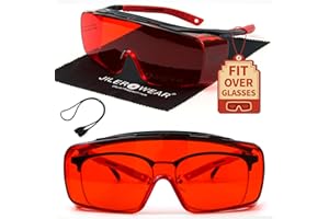 JILERWEAR Professional Laser Goggles-Dual Wave 532+1064nm Laser Safety glasses,Resistant to Laser180-540&750-1100nm for 445nm,532nm,1064nm Infrared Laser,Blue,Green,UV Laser Goggles (Cover prescription glasses)