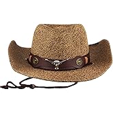 Mens Straw Cowgirl Cowboy Hat Women Floppy Packable Wide Brim Sun Hat UPF50 Western Panama Travel Beach Cap Fedora Bucket Hat