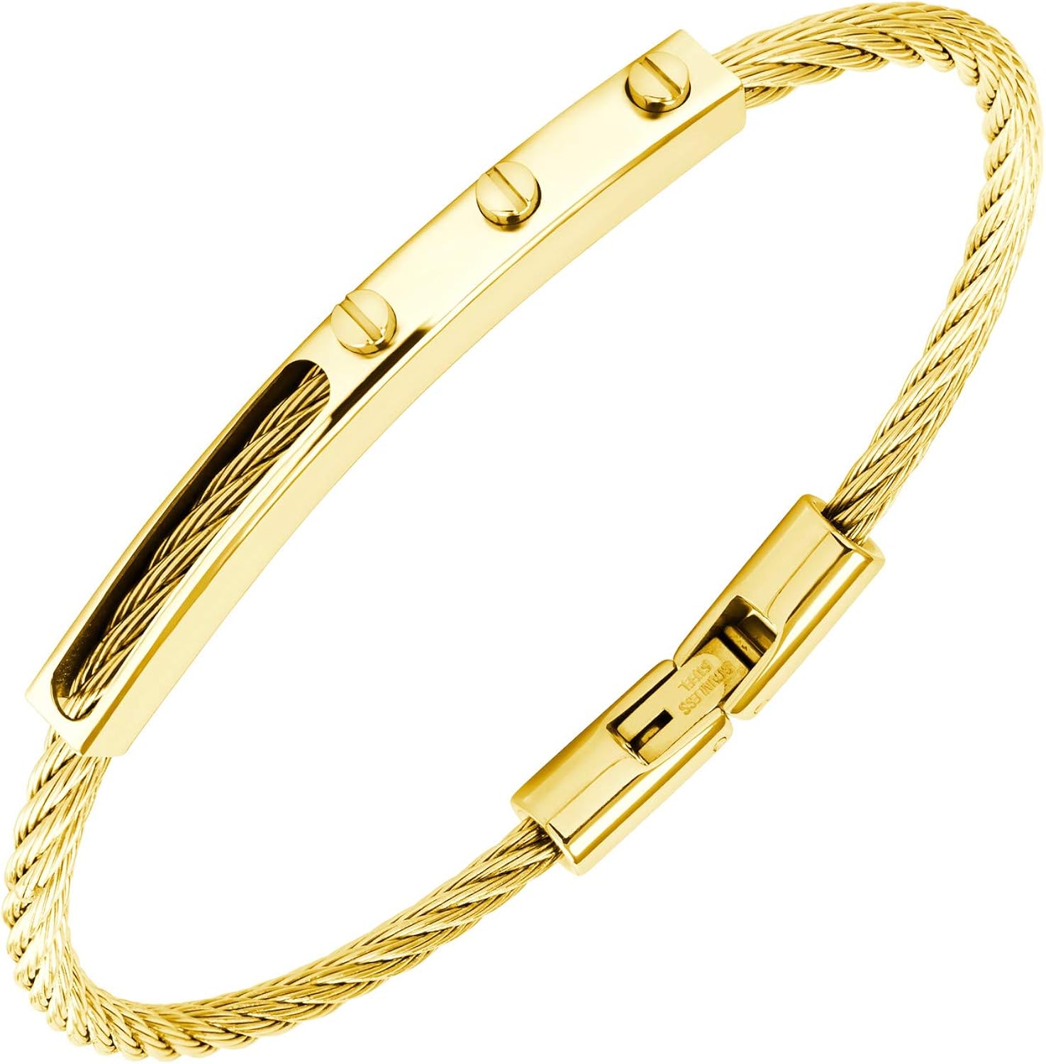 gold bangle with screws