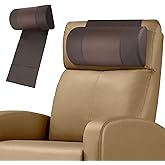Xmntdo Non-Slip Neck Pillow for Recliner-Adjustable and Removable Leather Recliner Pillow-Neck Pain Relief Support Head Pillow for Travel Home Recliner Sofa Armchair(Dark Brown)