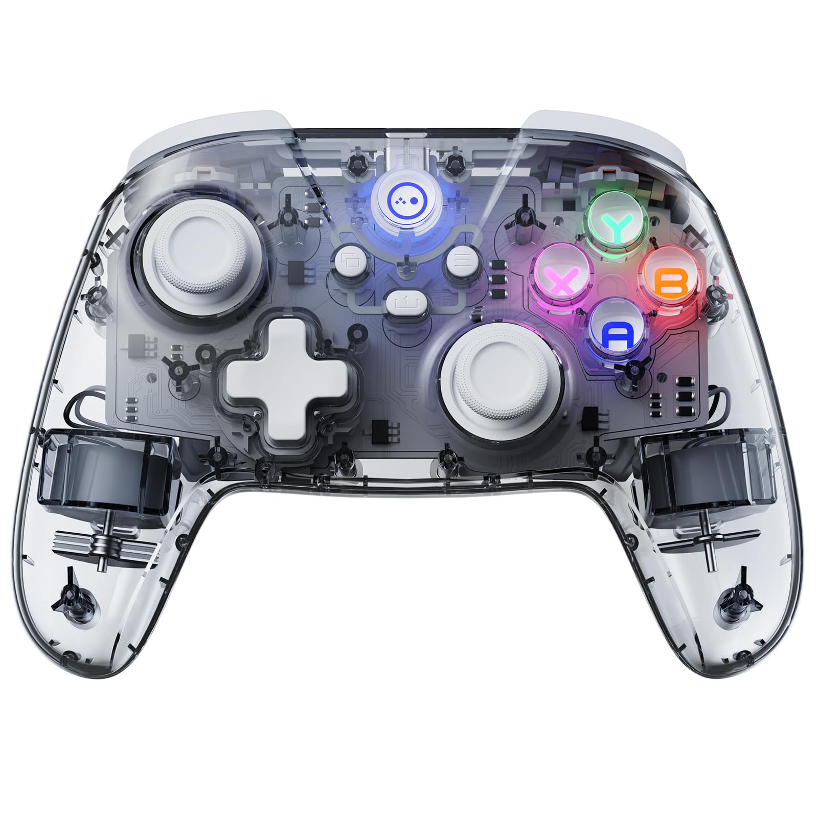 Photo 1 of momen Wireless PC Gaming Controller for Switch 2 Pro/Steam Deck Game with Paddles, Hall Effect Joysticks & 2.4G Dongle, Clear Bluetooth Gamepad for Windows/Android/iPhone