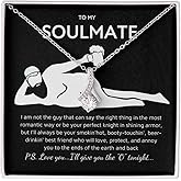 HENMINK To My Soulmate Necklace For Women, Funny Gifts Girlfriend, Personalized Xmas Presents Best Bday Meaningful Gift Ideas Wife, Women Romantic Jewelry Her Anniversary (Standard Box, Black)