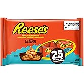 REESE’S Peanut Butter Cups with Caramel, Snack Size – Individually Wrapped Halloween Candy, Bulk Bag for Trick‑or‑Treat, 25 C