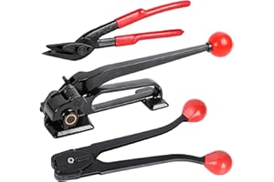 Hawaminent 3 in 1 Premium Banding Strapping Kit -Heavy Duty Banding Tools, Steel Strapping Tensioner for 3/8"-3/4" Metal Banding, Strapping Cutter, Sealer&Crimper Tool for High Tensile Pallet Packging