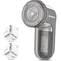 BEAUTURAL Fabric Shaver and Lint Remover, Sweater Defuzzer with 2-Speeds, 2 Replaceable Stainless Steel Blades, Battery…